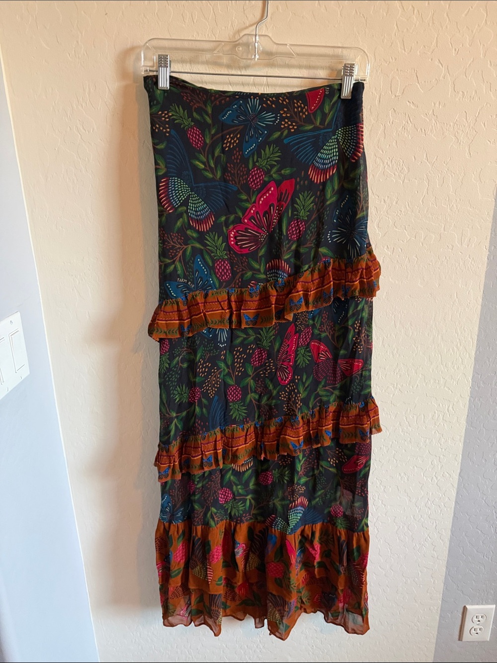 FARM Rio Garden Tiered Maxi Skirt- size Medium - Picture 3 of 7